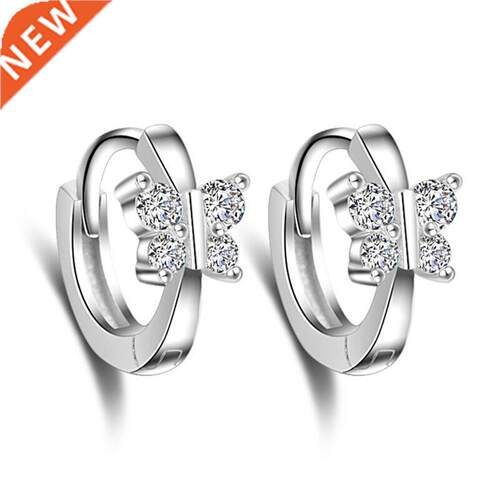 Fshion Jewelry 925 Sterling Silver Errings, Flowers Inlid