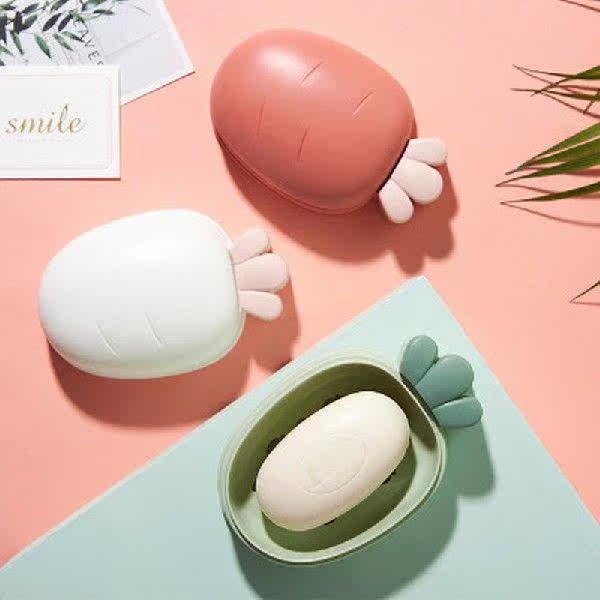 Creative Portable Carrot Shape Soap Box Bathroom Drain Soap
