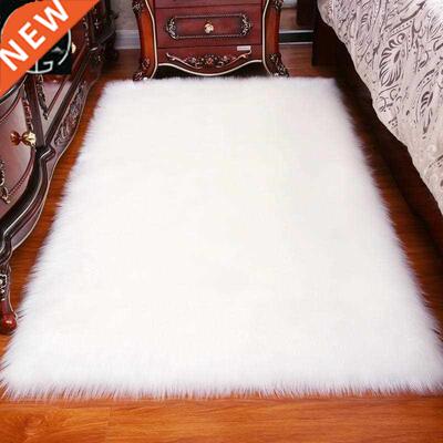 Long Hair Solid Carpet Living Room Rectangle Fluffy Mat Pad