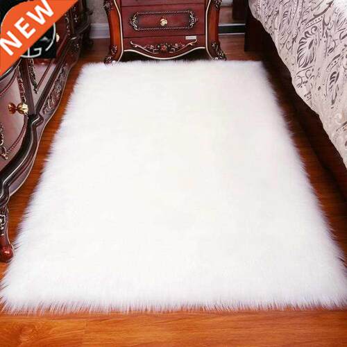 Long Hair Solid Carpet Living Room Rectangle Fluffy Mat Pad