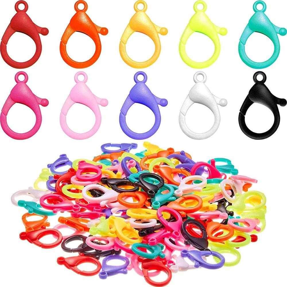50 pcs lobster clasp hooks end connectors plastic candy colo