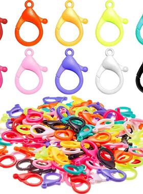 50 Pcs Lobster Clasp Hooks End Connectors Plastic Candy Colo