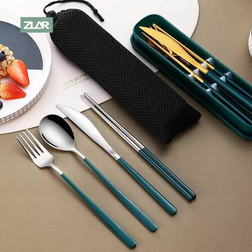 Gold Dinnerware Set Stainless Steel Black Dinnerware Set Kni
