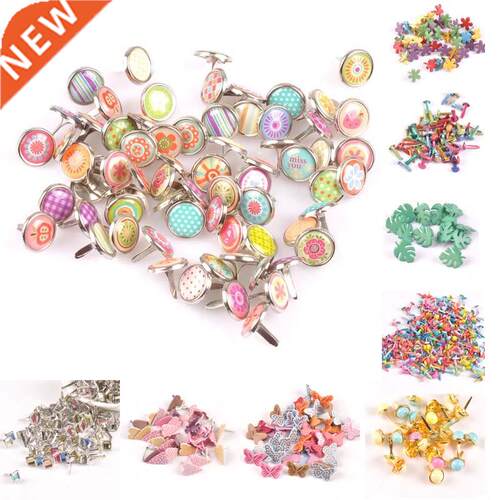 New Mix Pattern Round Metal Brads  Scrapbooking Crafts Ac