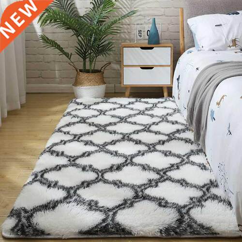 Fluffy Tie Dye Carpets For Bedroom Decor Modern Home Floor M