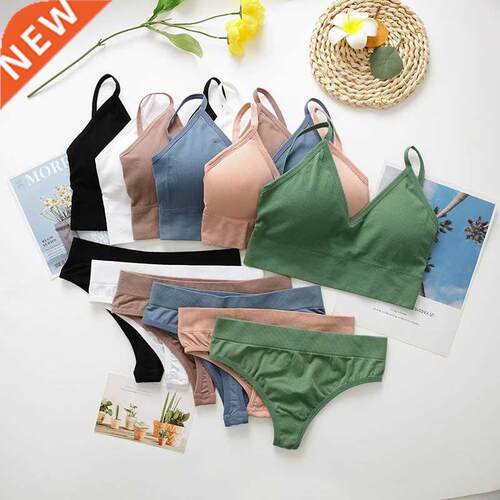 SALSPOR Seamless Bra Panties Set Underwear Set Women Wireles