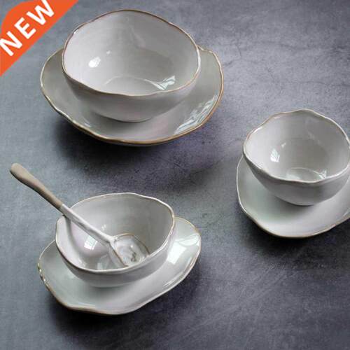 Nordic Ceramic Tableware Irregular Rice Bowl Dessert Salad B