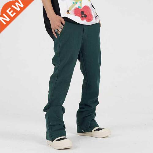 Hip Hop Ankle Pockets Straight Flare Pants Men and Women Ret
