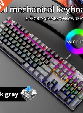 Mechanical 104 Keys Gaming Keyboards Blue/Red Switch USB