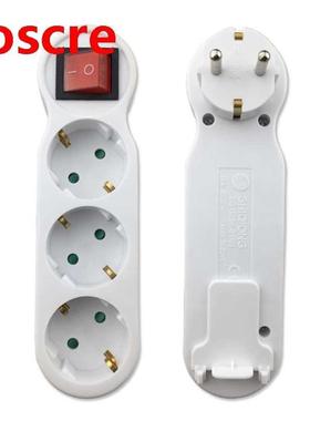 European 250V 16A 3 Jack German Power Strip Extension Socket