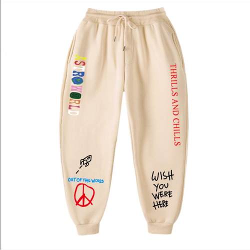 Autumn Winter Pants Men Women TRAVIS SCOTT ASTROWORLD Letter