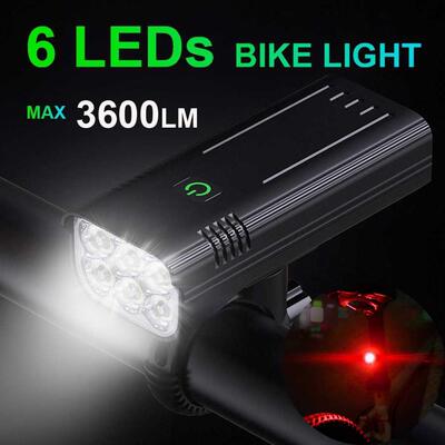 NEWBOLER Luz bicicleta 3600 lúmenes juego de luces de bicic