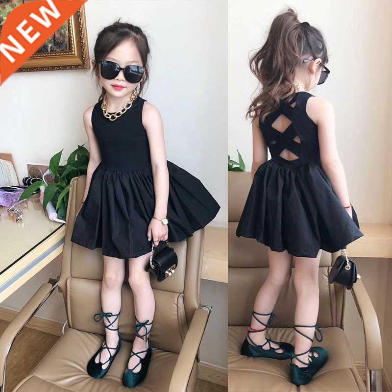 3 4 5 6 7 8 Yes Baby Girl Dress Summer Fashion Black Cotto