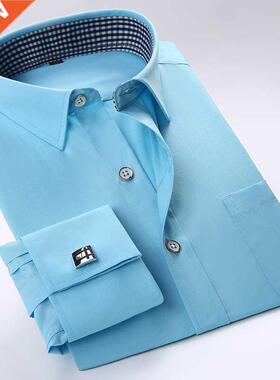 Quality Formal French Cufflinks Shirt Men's Long Sleeve Tuxe