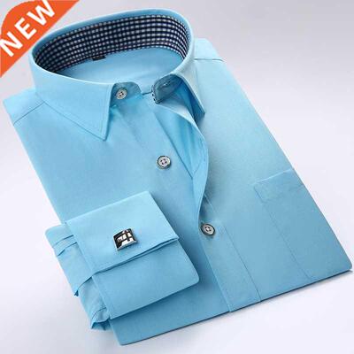 Quality Formal French Cufflinks Shirt Men's Long Sleeve Tuxe