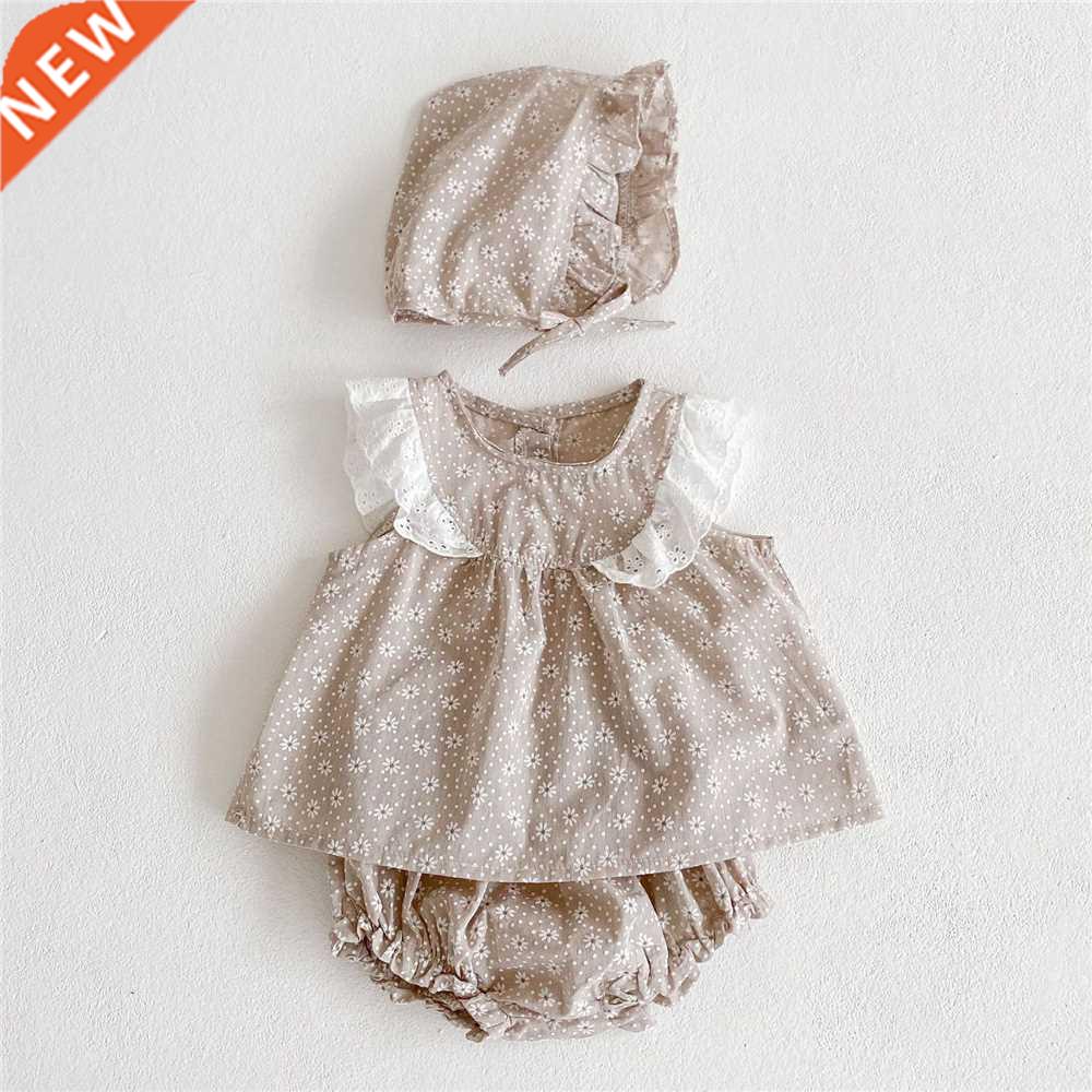 Newborn Baby Girl Clothes Set Fashion Summer Sleeveless Soli