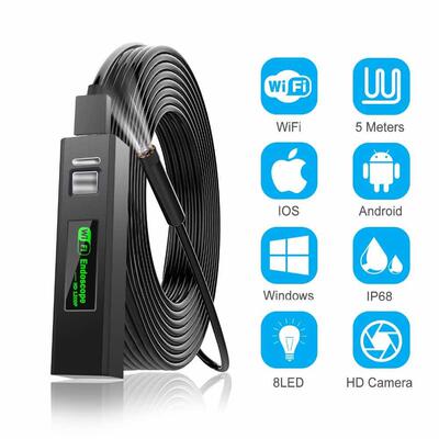 Endoscope Camera 3.9mm/8mm Wireless Endoscope 2.0 MP HD Bore