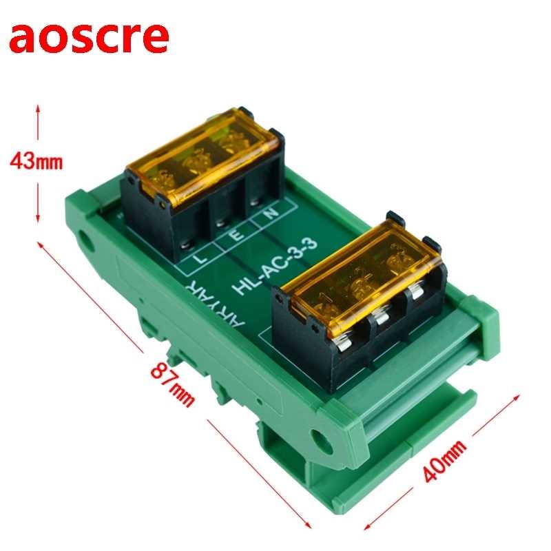 3 channel AC DIN Rail and Panel Mount power supply distribut