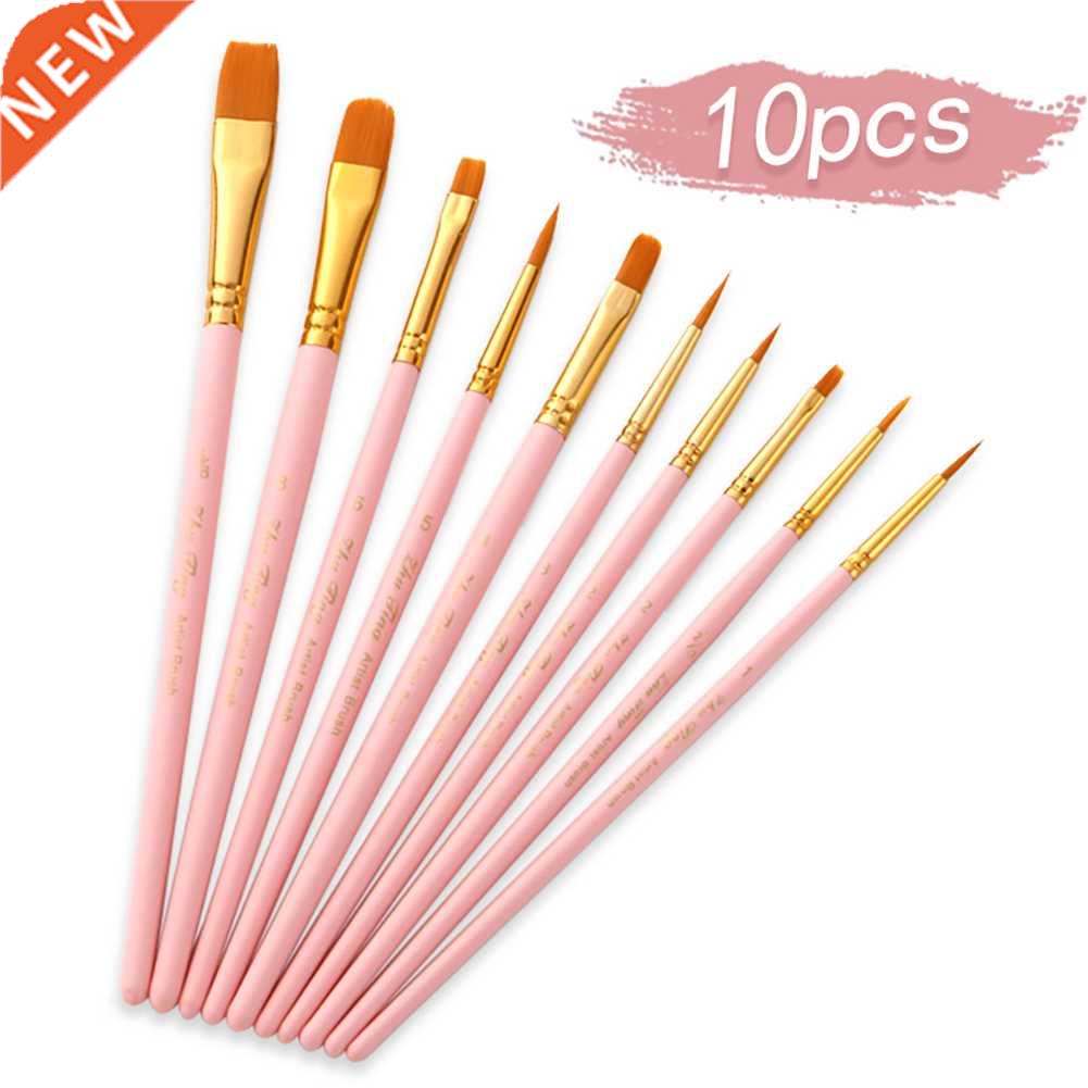 Professional Nylon Artist Paint Brush 10Pcs/set Watercolor A