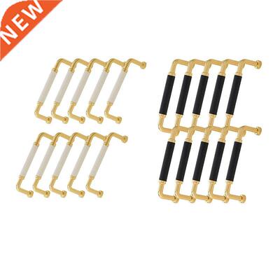 10Pcs Cabinet Handle Leather Metal Drawers Knobs for Kitchen