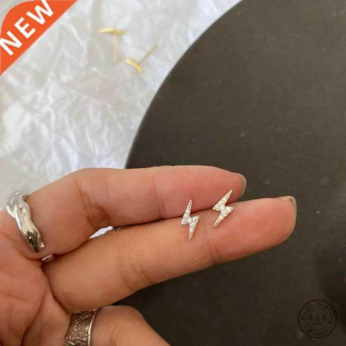 925 Sterling Silver Simple Fashion Pavé Crystal Lightning S