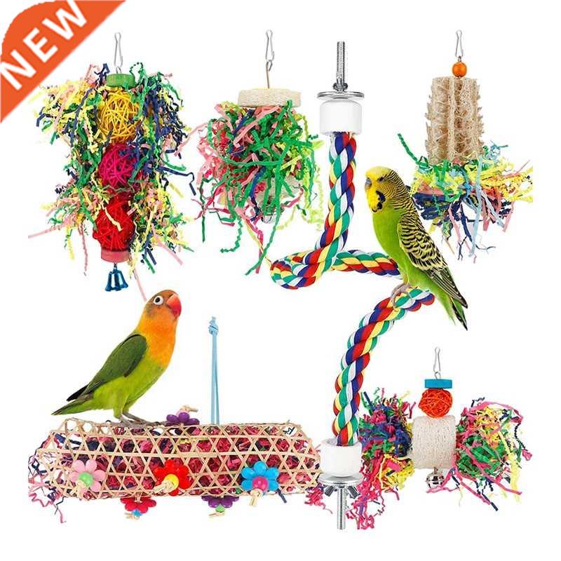 6PCS Bird Toys Bird Shredding Foraging Toys Parakeet Toy Che