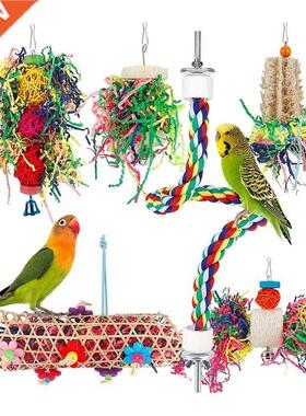 6PCS Bird Toys Bird Shredding Foraging Toys Parakeet Toy Che