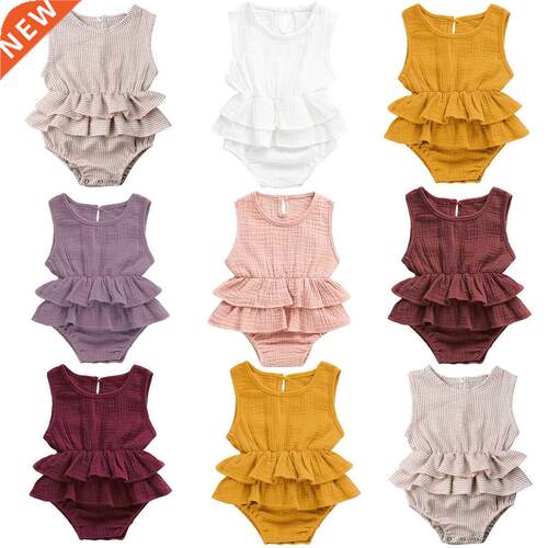 New Arrivels Newborn Kid Baby Girl Ruffles Clothes Sleeveles