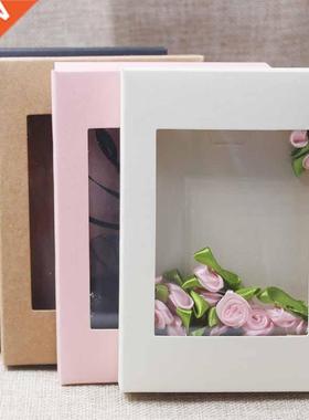 5pcs Mixed Color Kraft Paper Box Romantic Wedding Transparen