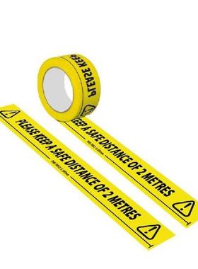 1Roll Yellow Social Distancing Stickers Tape Please Keep A
