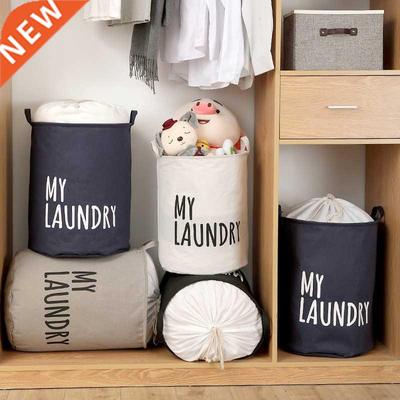Large Capacity Foldable Laundry Basket Cotton Linen Laundry