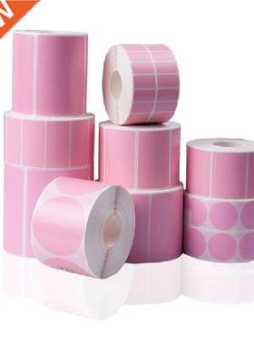 Pink Thermal Sticker Round Blank Thermal Heat Sensitive