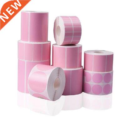 Pink Thermal Sticker Round Blank Thermal Heat Sensitive