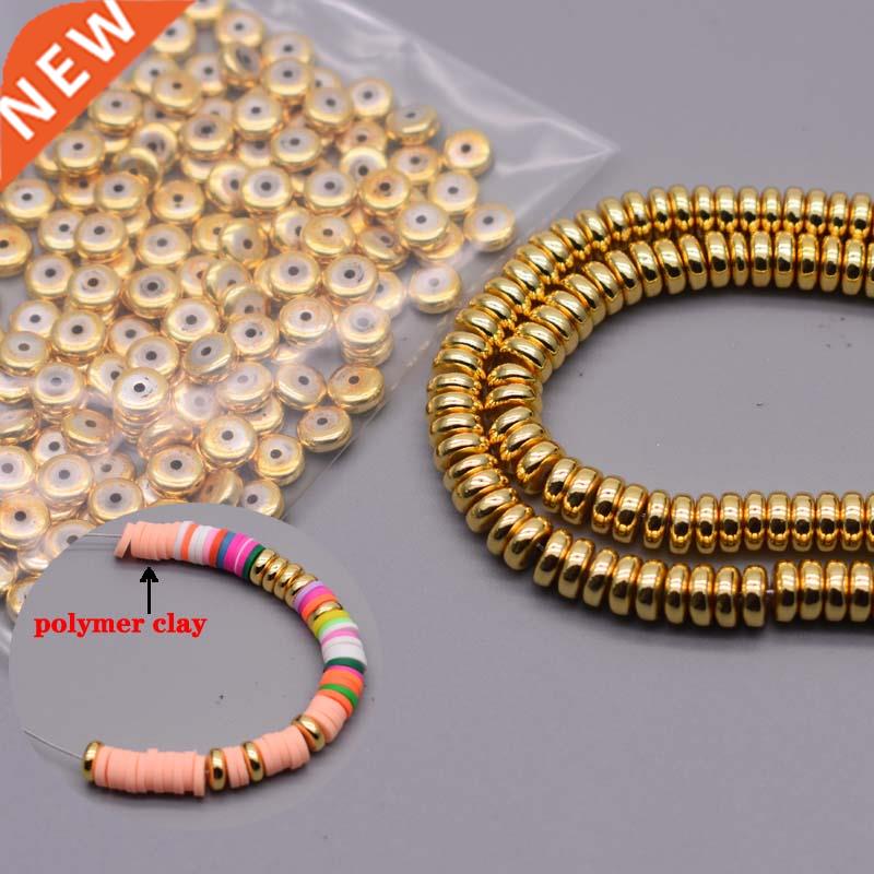 Wholesale 6mm Hematite Stone Flat Round Spacer Beads Silver