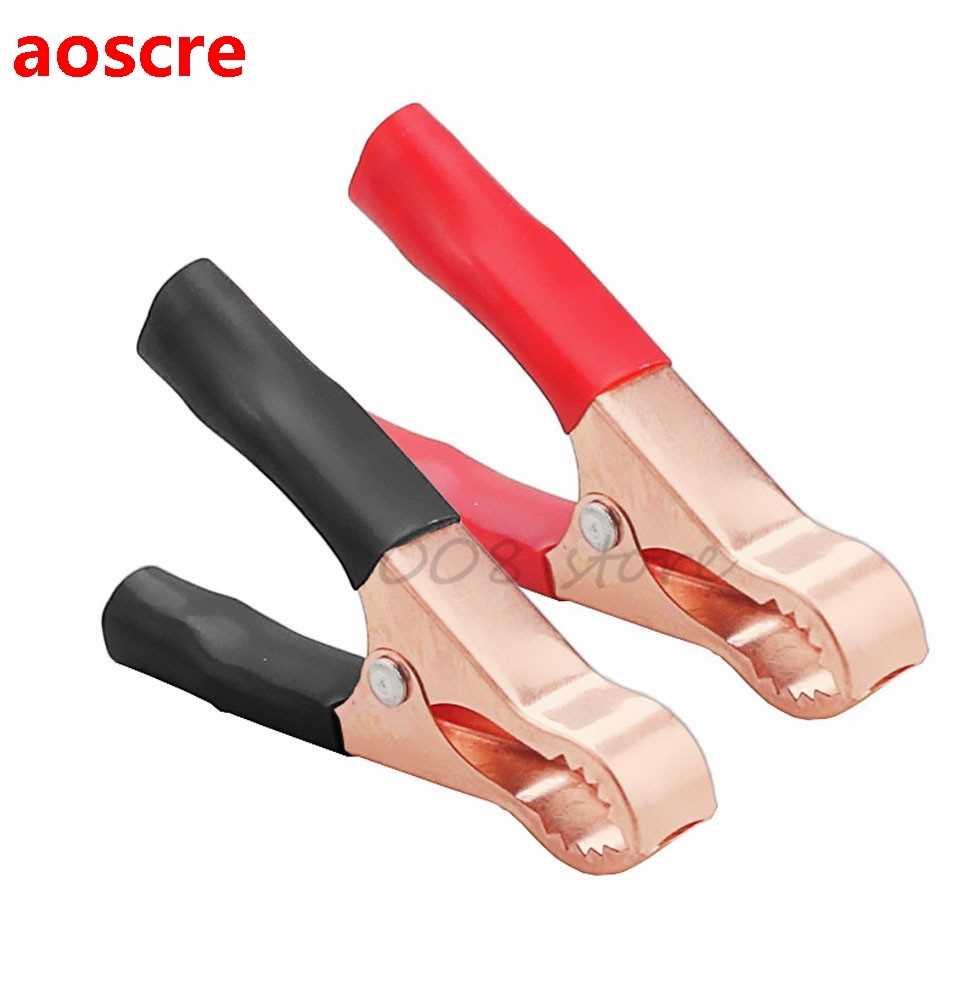 50A Length 80mm Insulated Crocodile clip Plastic Handle Cabl