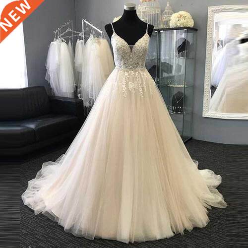 BEPEITHY V Neck Spaghetti Straps Long Evening Dress Party El