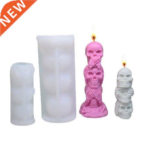 3D Skull Shape Candle Mould  Stacked Skull Candle Making