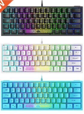 K61 RGB Wired Keyboard 60 Percent 62 Keys Ergonomic Gaming