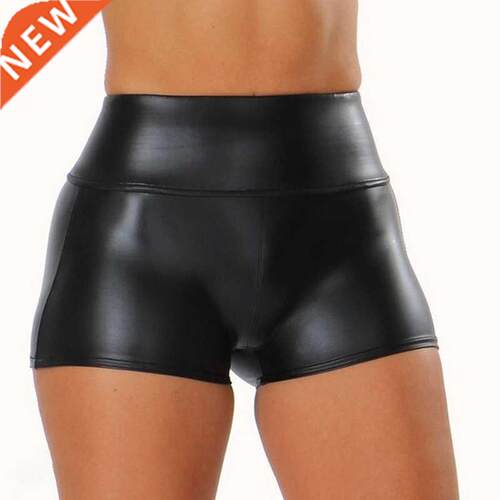 Women&mp;#39;s Sexy Lether Short Pnts Blck Nightclub Prty P