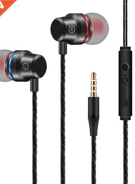 Aux 3.5mm Wired Headphones Microphone In-Ear Music Sports St