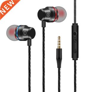 Aux 3.5mm Wired Headphones Microphone In-Ear Music Sports St
