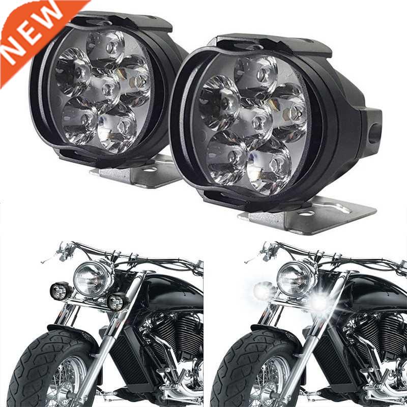 2pcs 6 LED Motorcycle Headlight SpotLights Auxiliary High Br