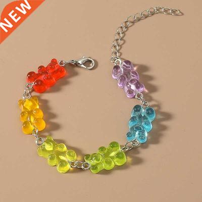 Cartoon Rainbow Candy Bear Ins Colored Gummy Candy Woman Bea