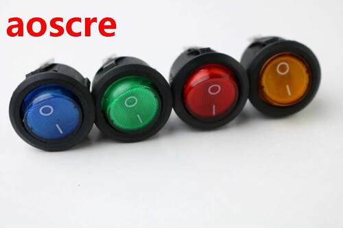 KCD1 Black Round Pin SPDT ON/OFF Rocker Power Switch AC 125