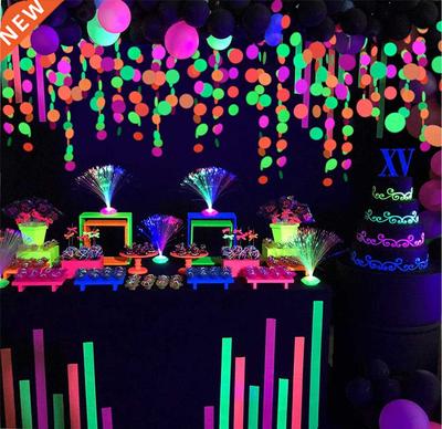 Fluorescent Circle Dots Garlands Neon Samers UV Black Light