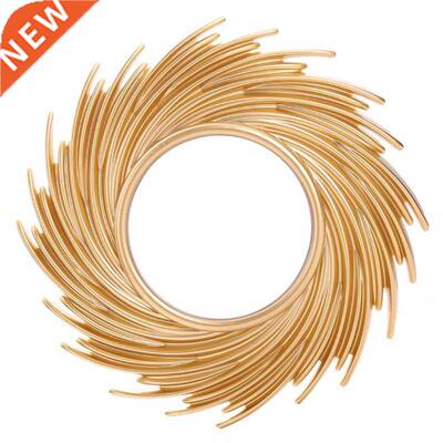 Sun Shape Decorative Mirror Rattan Innovative Art