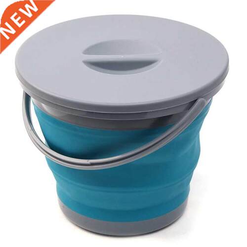 5L Folding Bucket with Cover Portable Folding Bucket Car Was