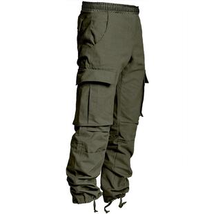 Men Solid Casual Pants Multi-Pocket Army Full Length Trouser