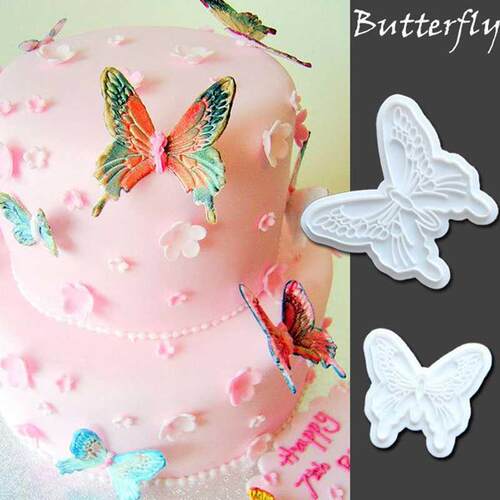 2Pcs/set Top Quality Butterfly Cookie Plunger Cutters Mould