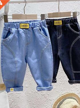 New Spring Kids Jeans Boys Girls Fashion Solid Jeans Childre